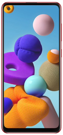 Samsung Galaxy A21s 64GB Rojo Frontal